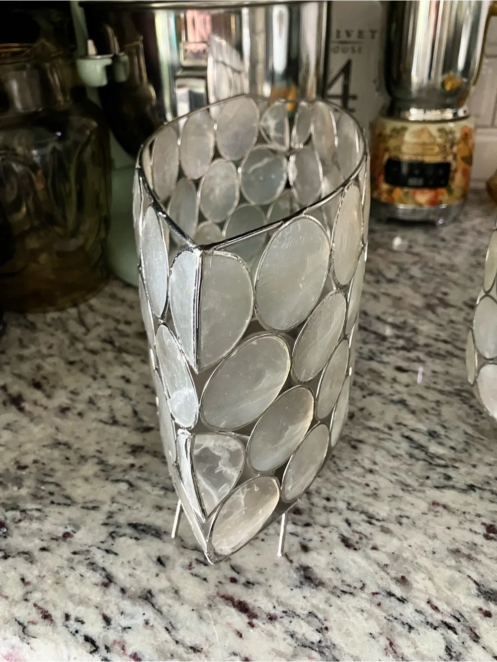 Two Target Capiz Candle Holders